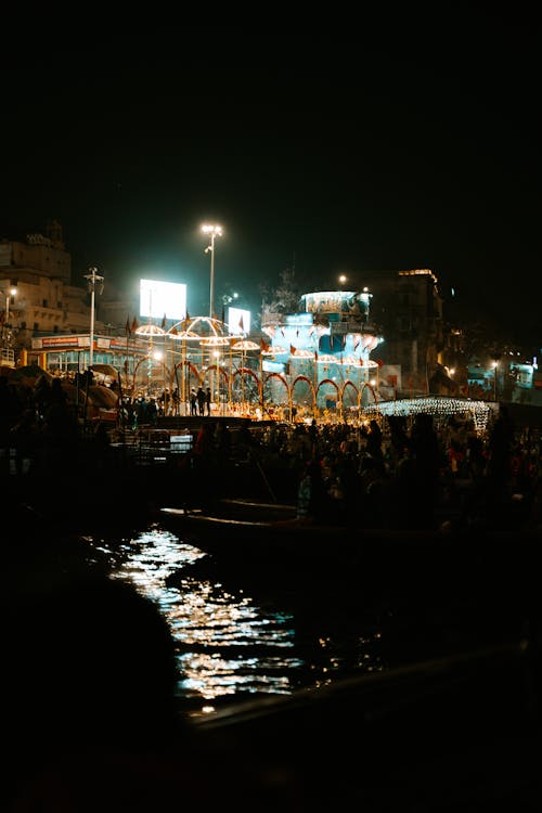 ceremony at ganges in varanasi, india