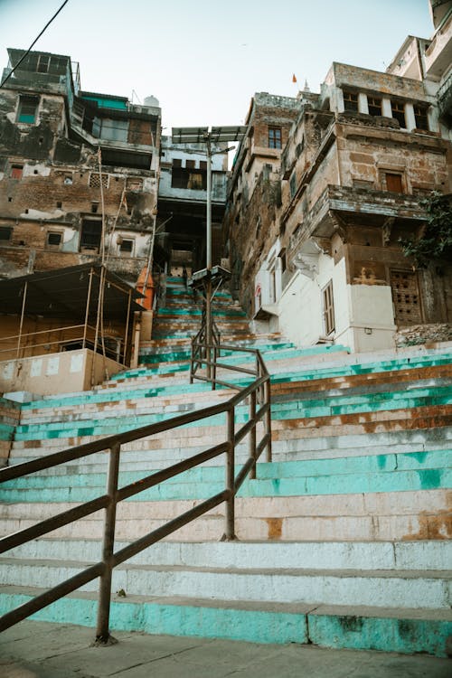 Stairs under Damaged Buildings in Town