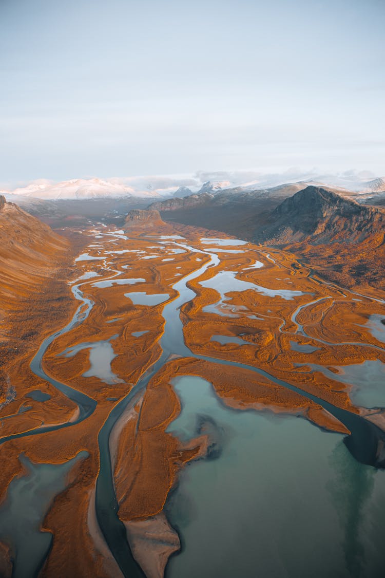 Clear Sky Over River Delta