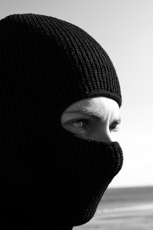 Man Face Covered with Balaclava