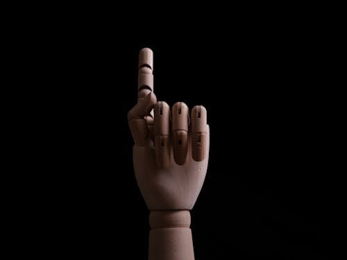 Wooden Hand with Index Finger Extended