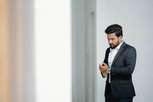 Elegant Brunette in Suit