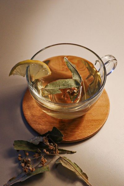 Warm herbal tonic tea in a cup