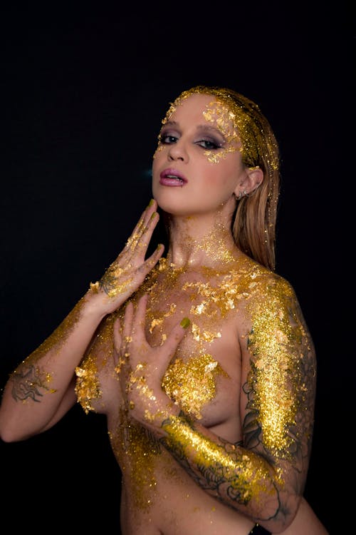 Glitter on Naked Woman Body