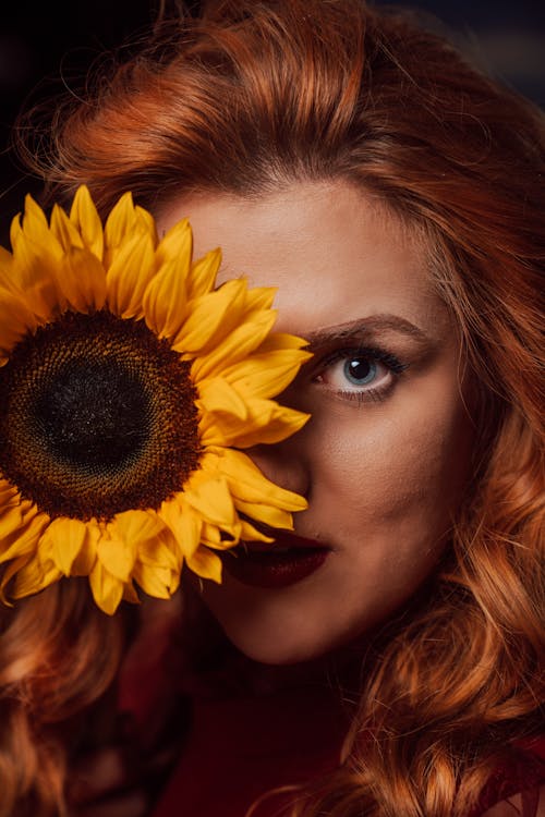 Portrait of Woman with Sunflower
