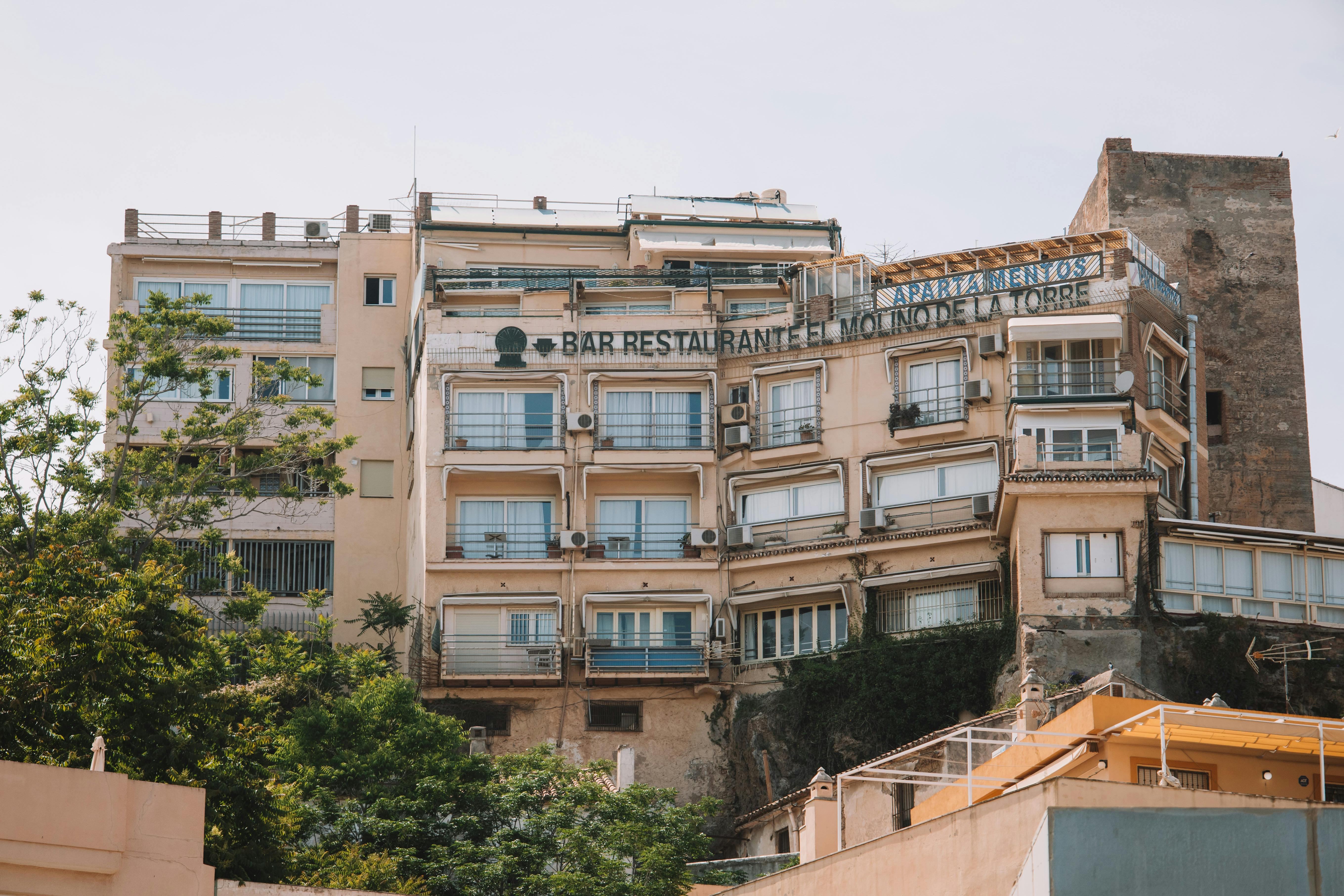 advertisements on buildings walls