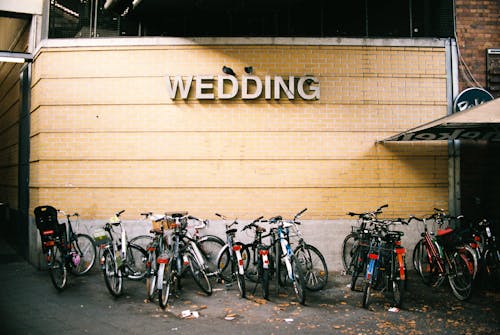 Bicycles Parked in front of a Building 