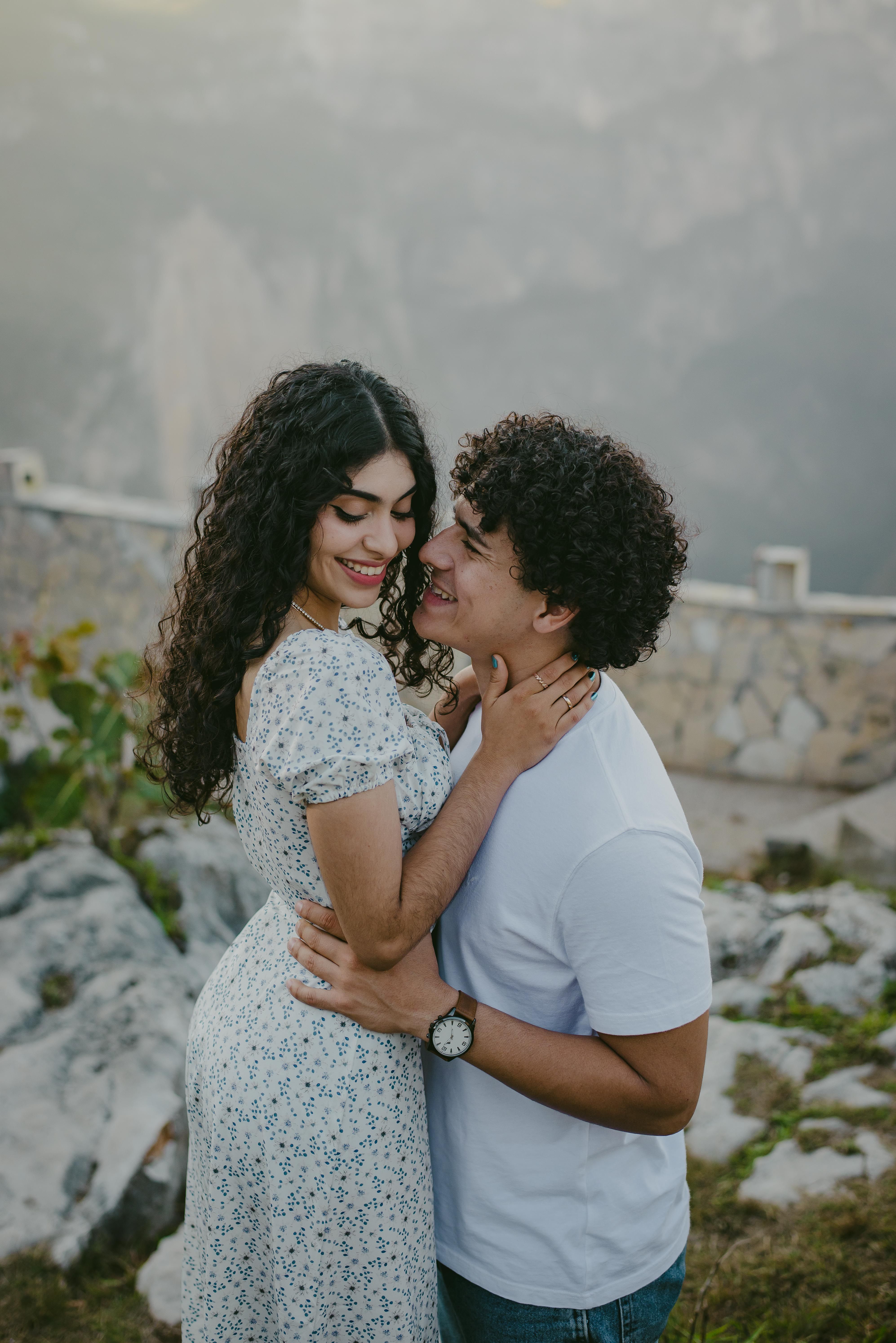 Man in White Dress Shirt Kissing Woman in White Sleeveless Dress · Free ...