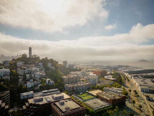 Telegraph Hill with the Art Deco Coit Tower in San Francisco