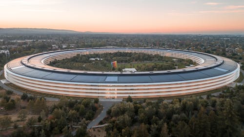 Aerial View of Neo-Futuristic Apple Park