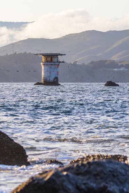 Damaged Lighthouse near Shore