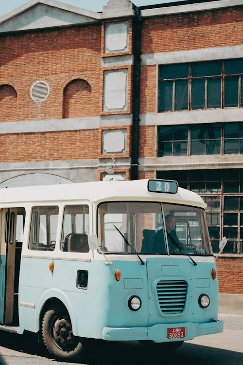 バス, ビンテージ, ブルーカラーリングの無料の写真素材