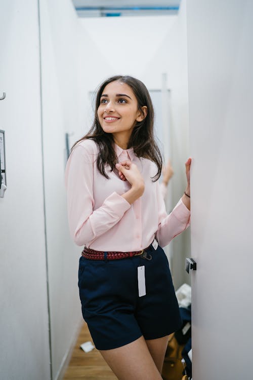 Free Woman Fitting Clothes Stock Photo