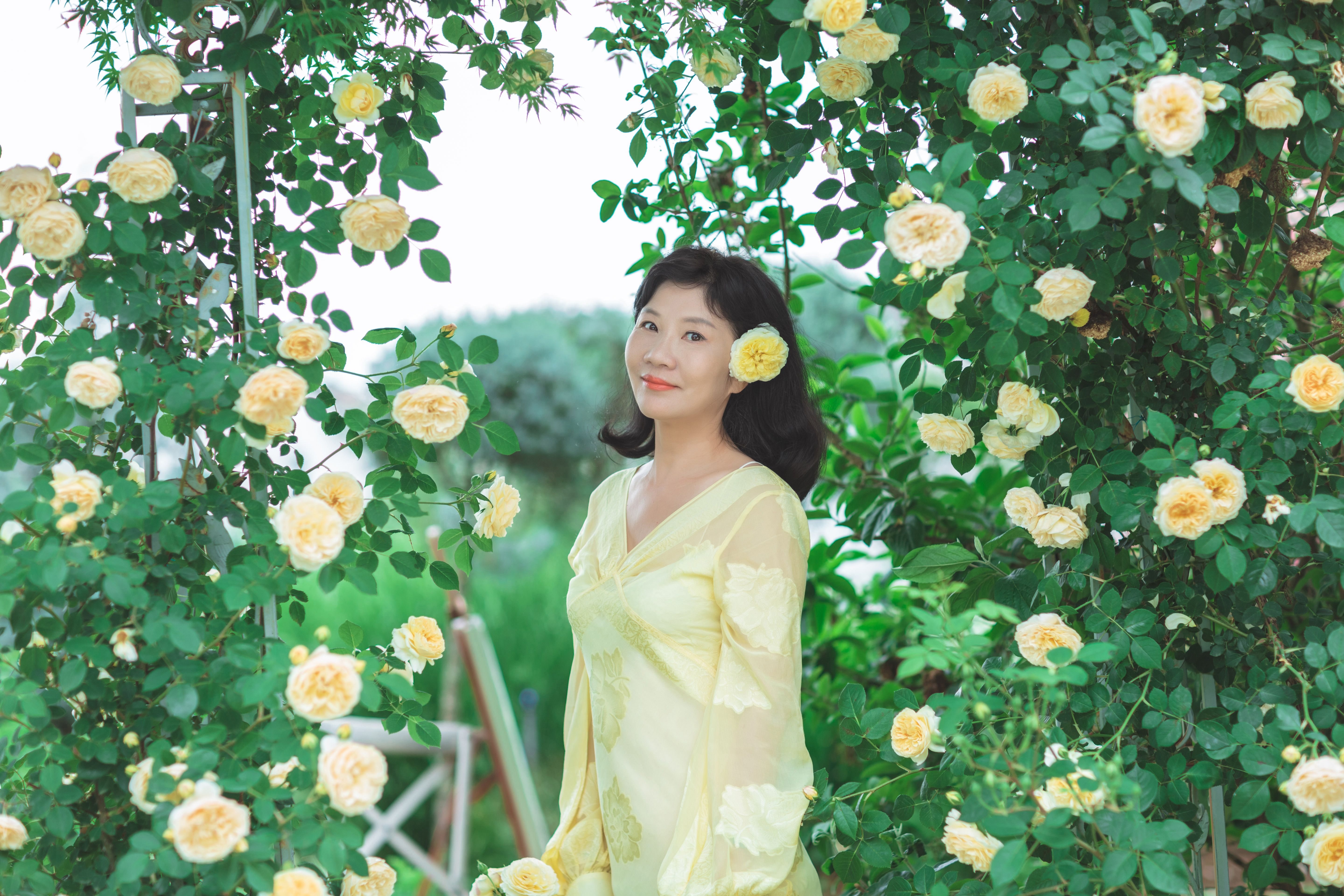 Woman Posing in Yellow Dress · Free Stock Photo