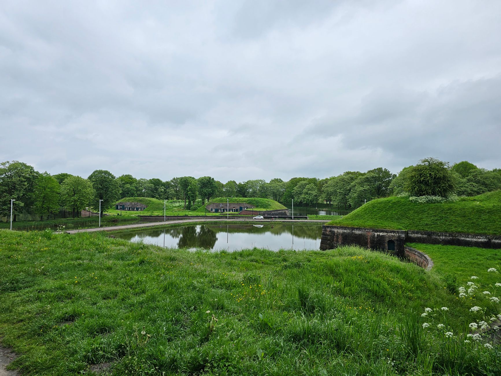 Muiderslot moated medieval castle with brick towers