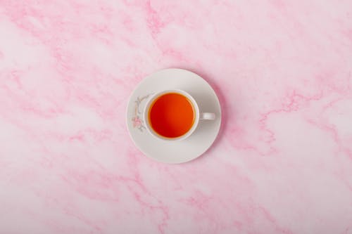 Tea on Pink Background