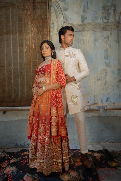 Indian Couple Posing on a Street 