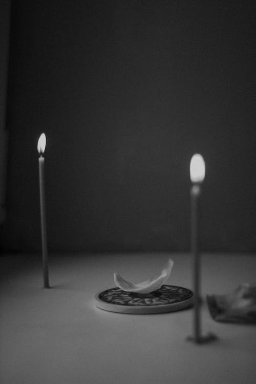 Wax Candles in Black and White