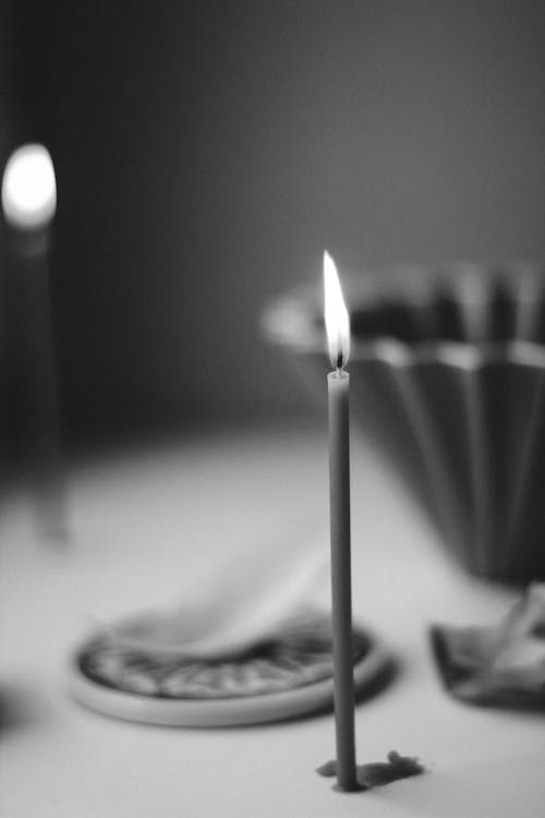 Wax Candle in Black and White