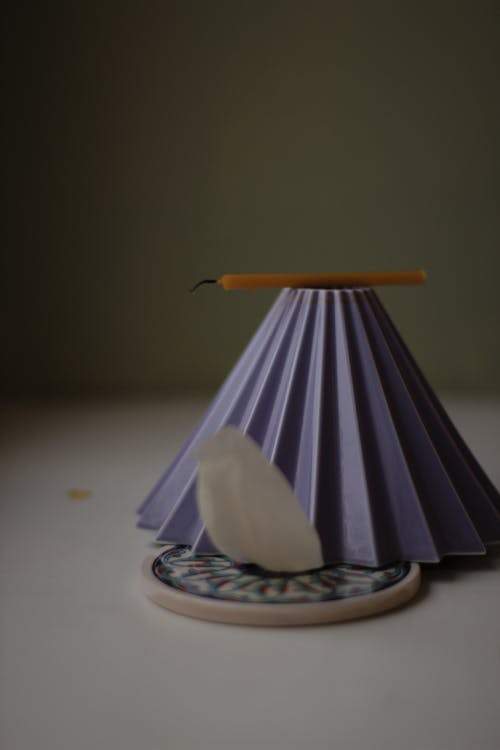 Origami Table Lamp and a Candle