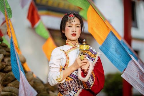 Asian Woman in Traditional Clothing 