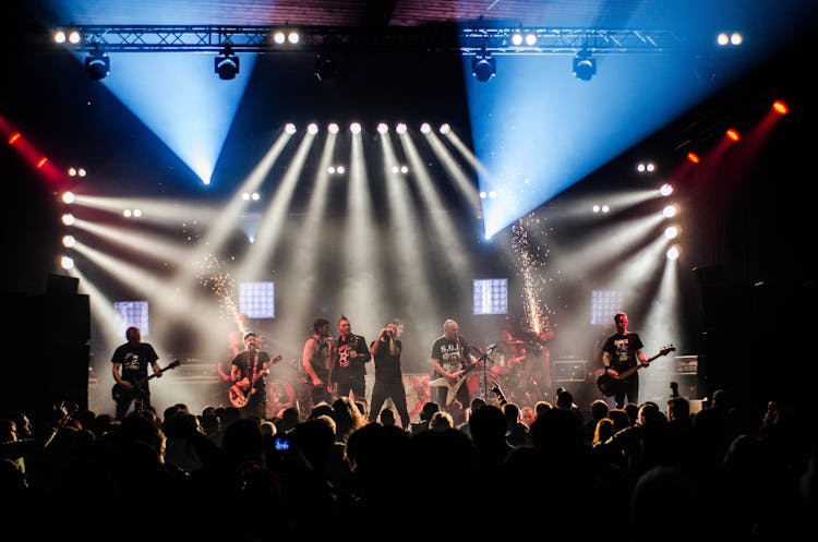 Boy Band Performing On Stage