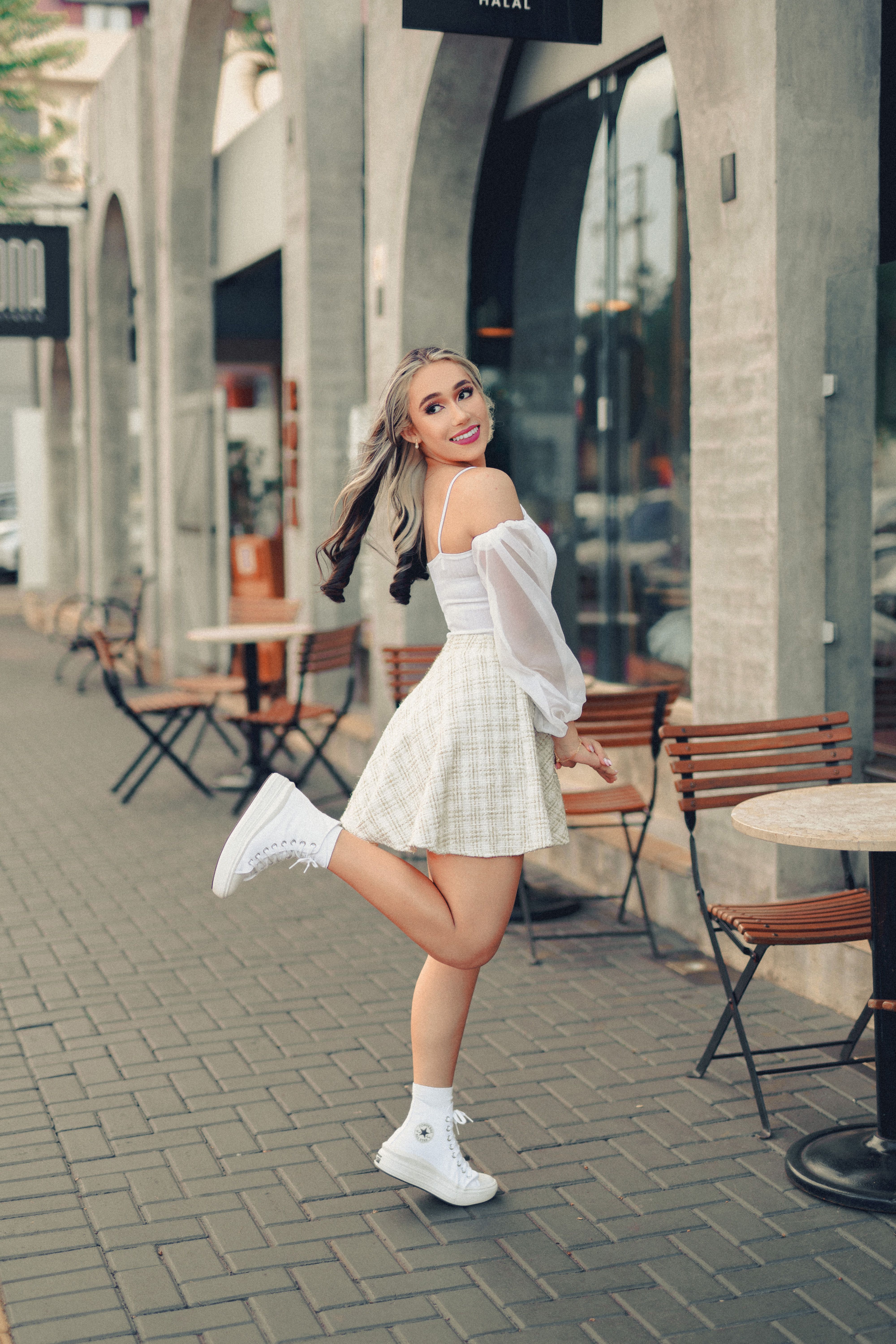 Young Woman in Dress Posing on City Street Free Stock Photo Young Woman in Dress Posing on City Street Free Stock Photo