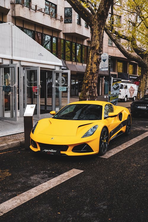 Yellow Ferrari on a Street 