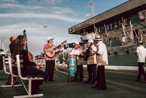 Band of Elderly Street Musicians Playing