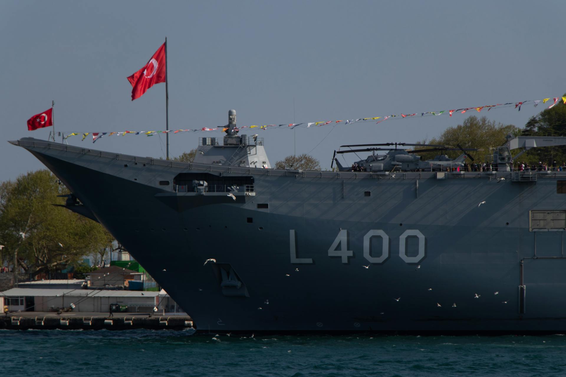 A Battleship with a Turkish Flag