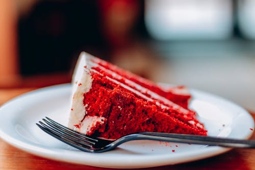 Fork and Cake on Plate