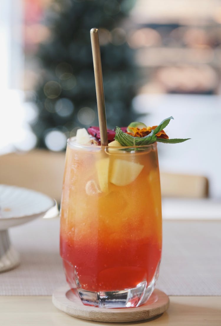 Close Up Of Fruit Cocktail