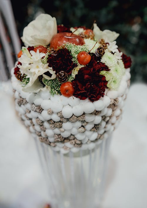 White and Brown Petaled Flowers in Vase