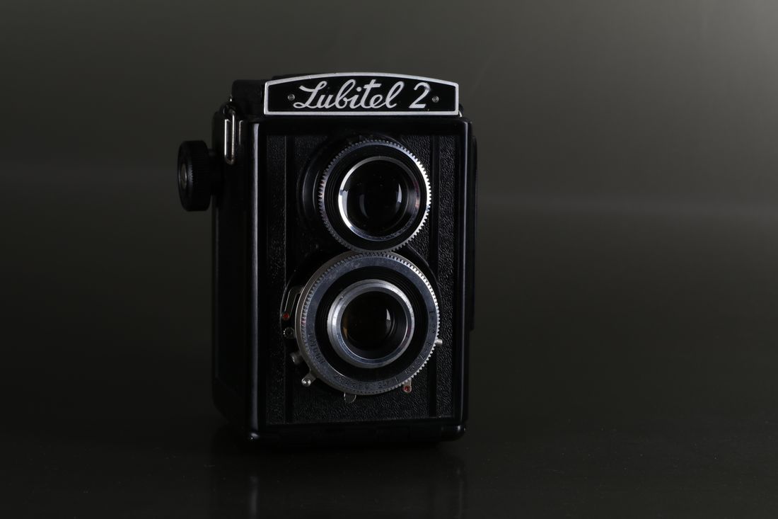 Lubitel 2 on a dark backdrop