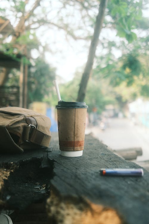 Imagine de stoc gratuită din cafea, cupa de unică folosință, fân