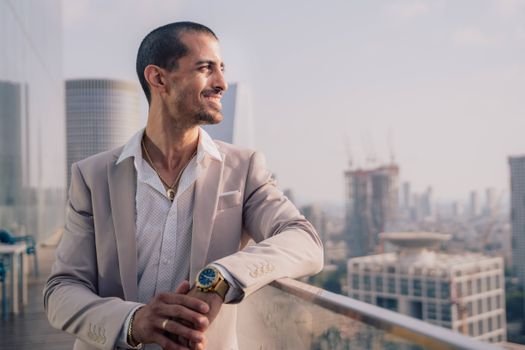 Smiling Man Posing in Suit