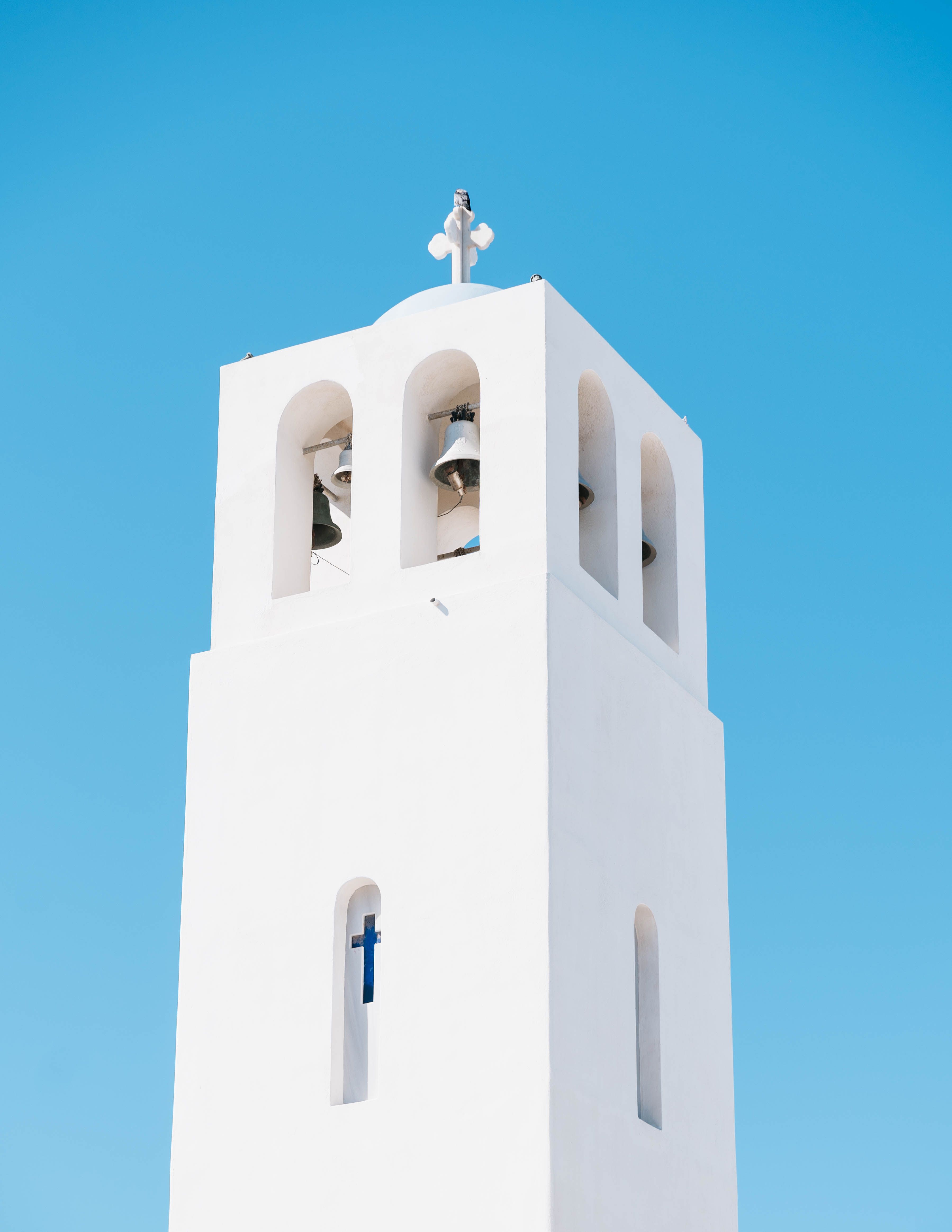 White Walls of Bell Tower of Church · Free Stock Photo