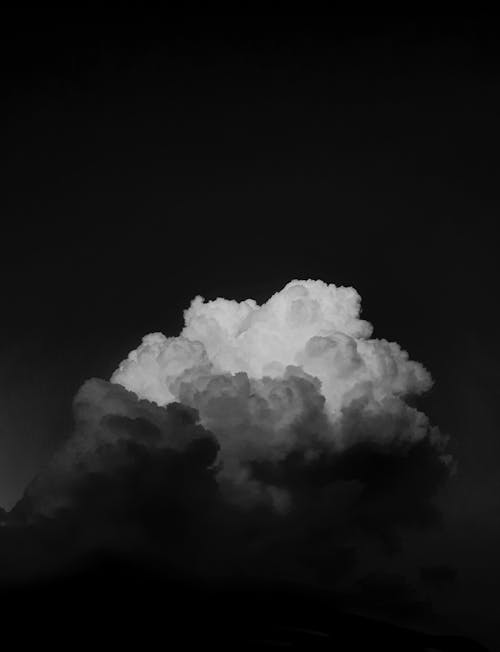 Cloud on Sky in Black and White