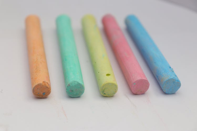 Colorful Chalk In Row