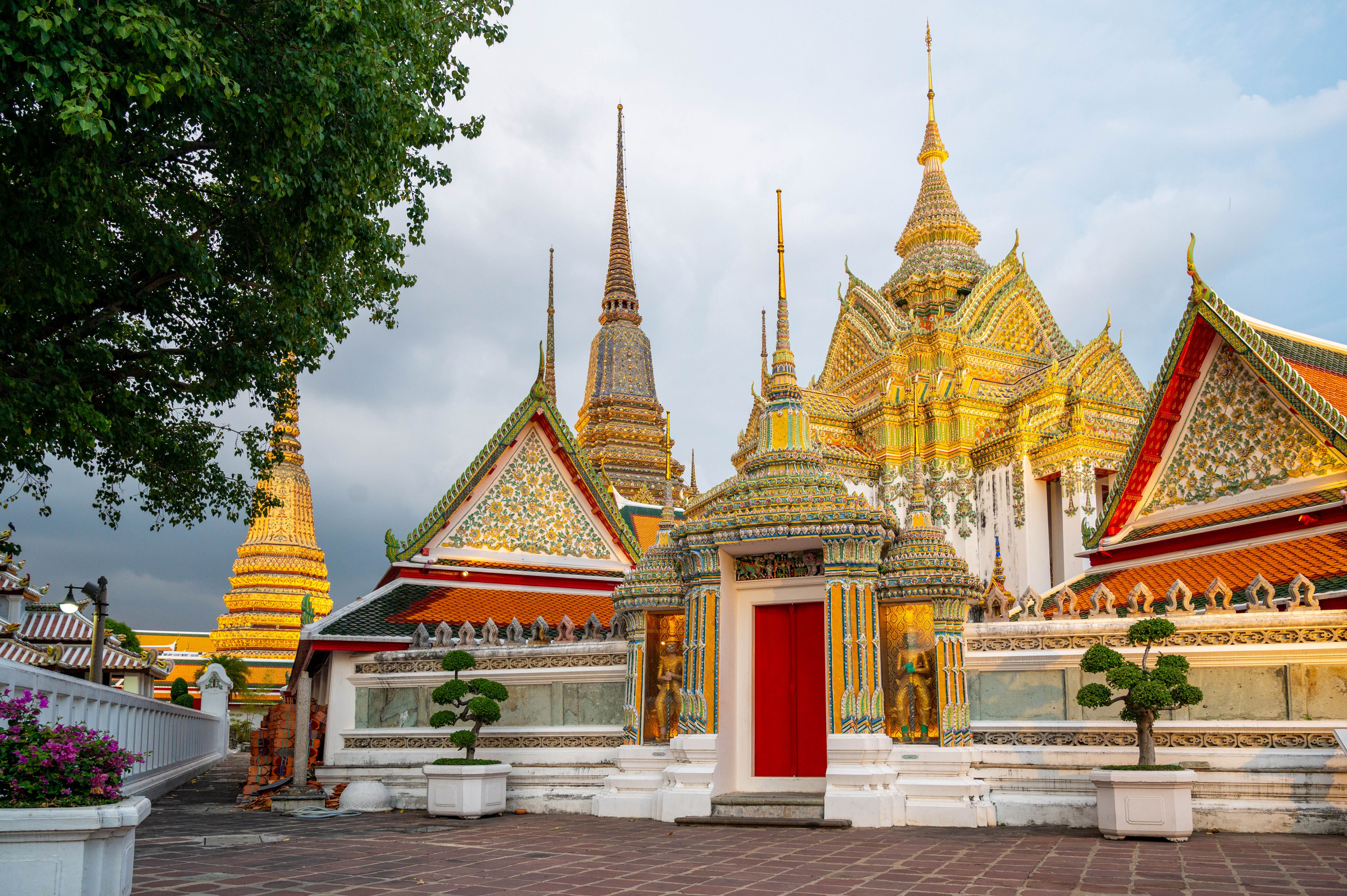 Ornate temple architecture at Wat Pho in Bangkok.