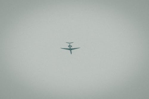 An Airplane against a Cloudy Sky 