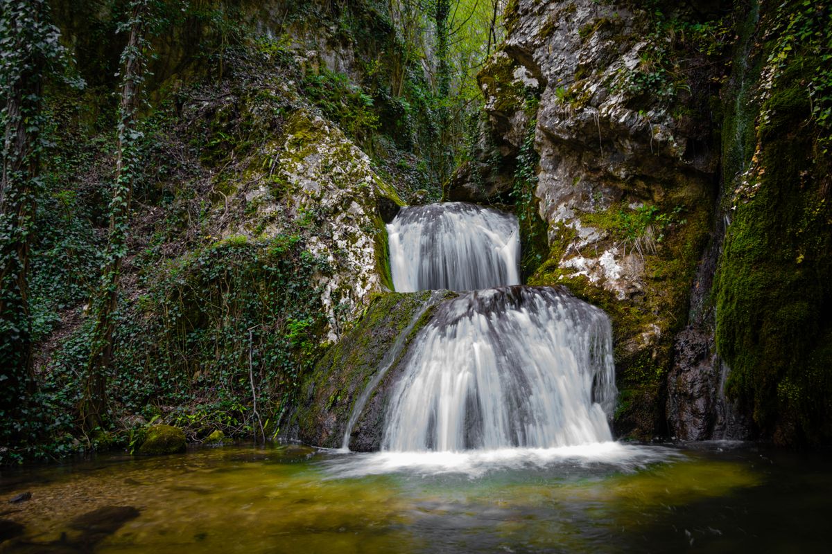 Rugged waterfalls and hiking landscape in Stara Planina National Park