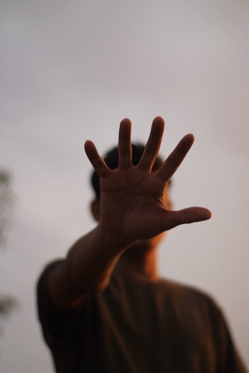 Hand of a Man Reaching towards the Camera