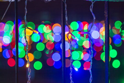 Ücretsiz Noel Işıklarının Yakın çekim Fotoğrafı Stok Fotoğraflar