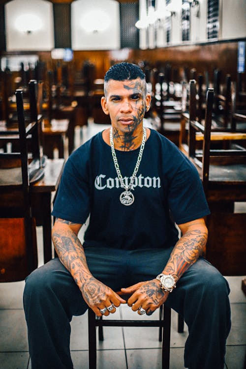 Man with Tattoos and in T-shirt