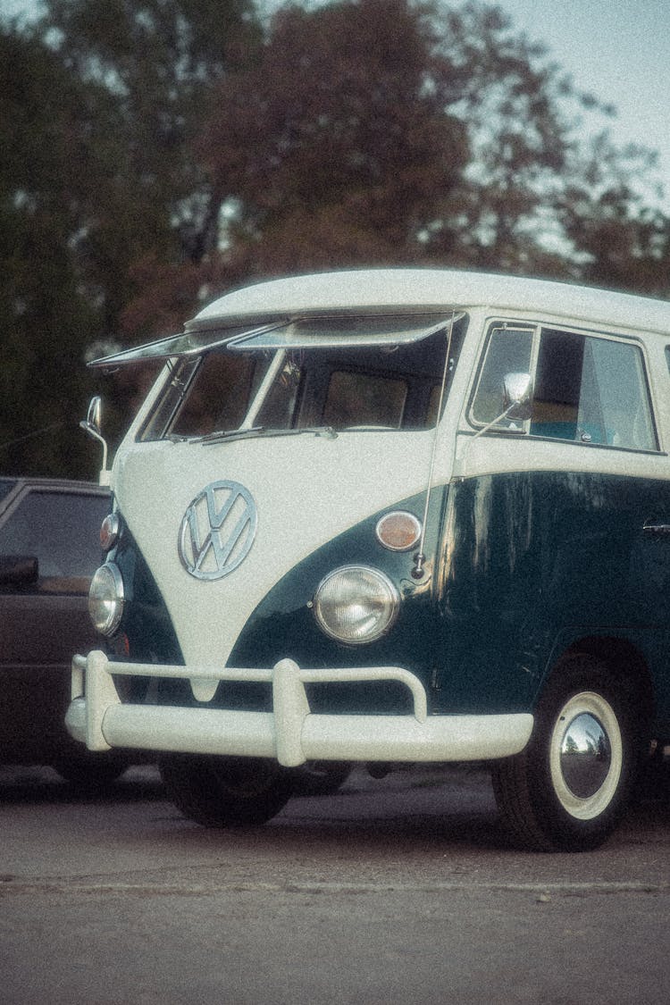 Retro Van On City Street