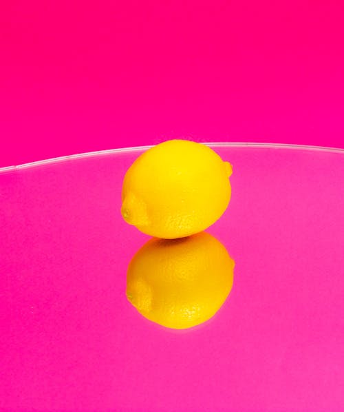 Lemon on Pink Background
