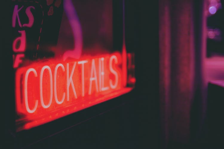 A Red Neon In A Bar