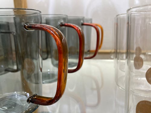 Glasses with handle, cups