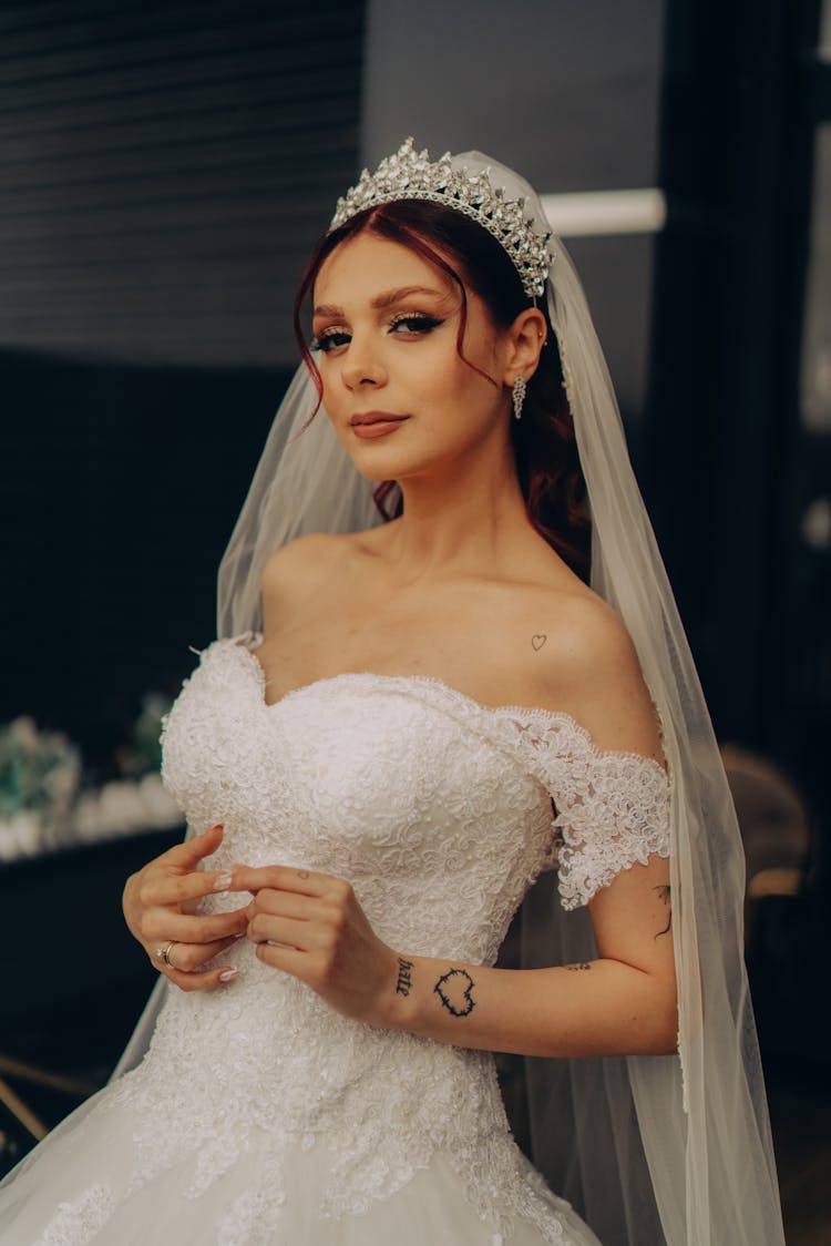 Beautiful Bride Wearing A Tiara 